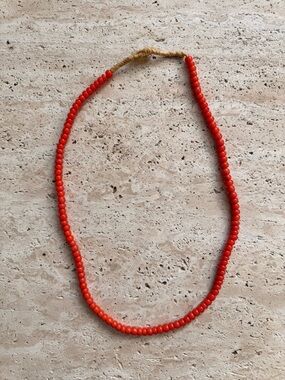 Orange African Glass Beaded Necklace 📿